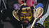 Ovodda (NU) – Una maschera, con il viso colorato e insolito, quanto complicato, copricapo - Mercoledì delle ceneri 1989